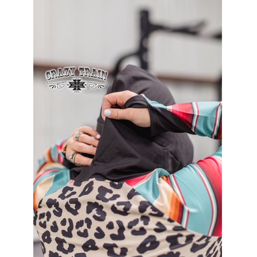 Crazy Train Leopard & Serape print Hoodie - Picture 7 of 7